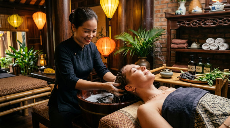 Vì sao dịch vụ Hair Wash (Gội đầu dưỡng sinh) lại gây sốt tại Hội An năm 2026?